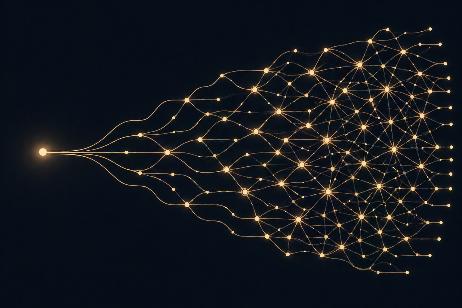 Lijn groeit naar neuraal netwerk